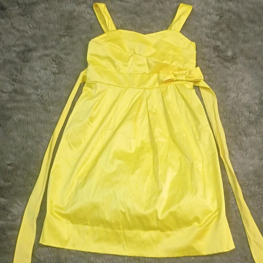 Ruby Rox Girls Yellow Fit & Flare Square Neck Sleeveless Bow Dress Size 16